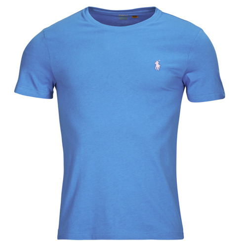 Vêtements Homme T-shirts manches courtes Comment taillent les polos Ralph Lauren T-SHIRT AJUSTE EN COTON Bleu