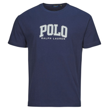 Vêtements Homme T-shirts manches courtes Polo Ralph Lauren T-SHIRT AJUSTE EN COTON SERIGRAPHIE POLO RALPH LAUREN Marine / Cruise Navy
