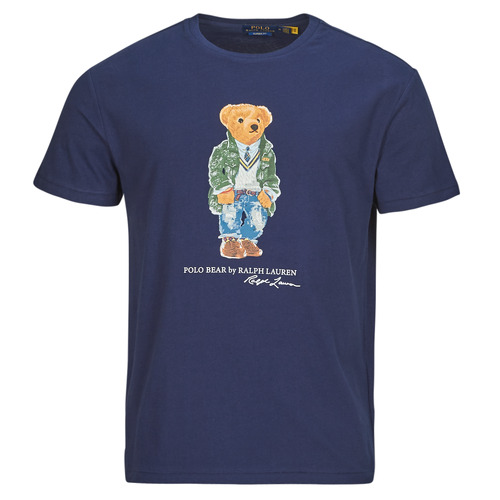 Vêtements Homme T-shirts manches courtes Polo Affluent Ralph Lauren T-SHIRT POLO Affluent BEAR AJUSTE EN COTON Marine