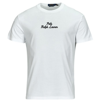 Vêtements Homme T-shirts manches courtes Polo Ralph Lauren T-SHIRT AJUSTE EN COTON POLO RALPH LAUREN CENTER Blanc / White