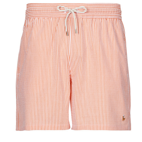Vêtements Homme Maillots / Shorts de bain knælange shorts med broderin MAILLOT DE BAIN A RAYURES EN SEERSUCKER Orange