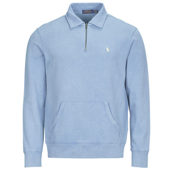 Vêtements Homme Sweats Polo Ralph Lauren SWEATSHIRT DEMI ZIP EN MOLLETON Bleu Ciel / Channelblue