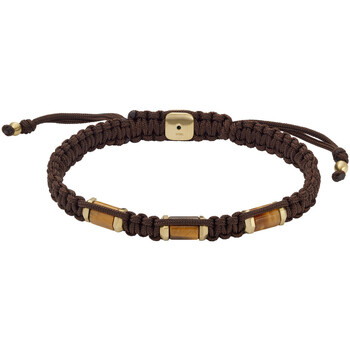 bracelets fossil  bracelet homme  oeil de tigre nylon brun 