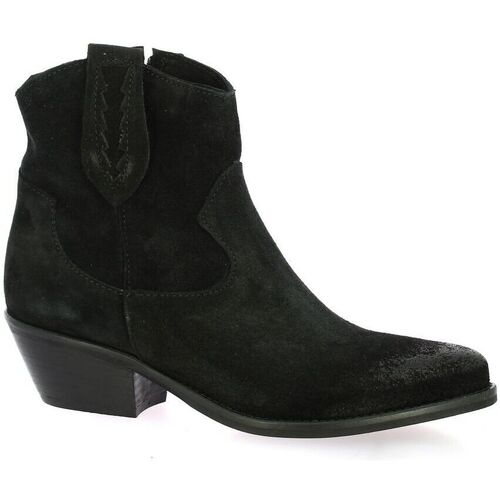 Chaussures Femme York Boots Pao York Boots cuir velours Noir