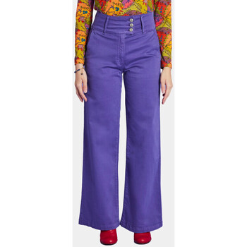 Vêtements Femme Pantalons polo-shirts men key-chains clothing belts mats Pantalon Gabardine Helene Violet