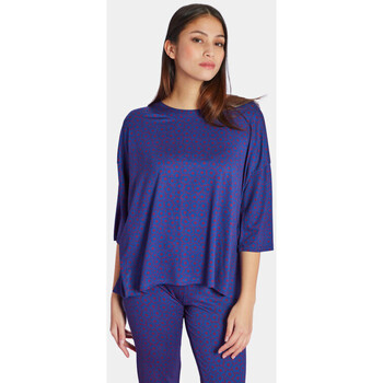 Vêtements Femme T-shirts & Polos Sweats & Polaires T-shirt Large Jardin Japonais Bleu
