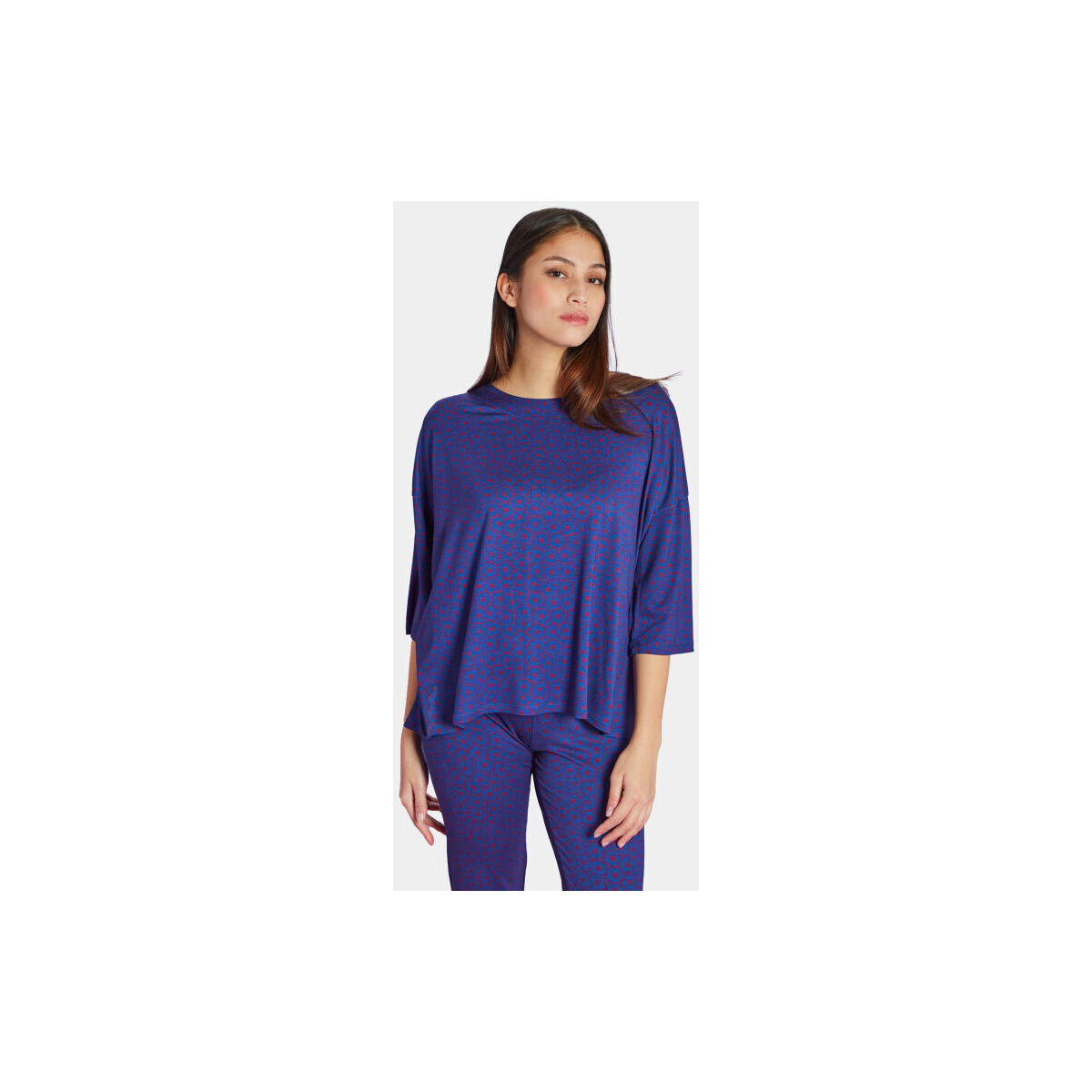 Vêtements Femme T-shirts & Polos Antoine Et Lili T-shirt Son Large Jardin Japonais Bleu