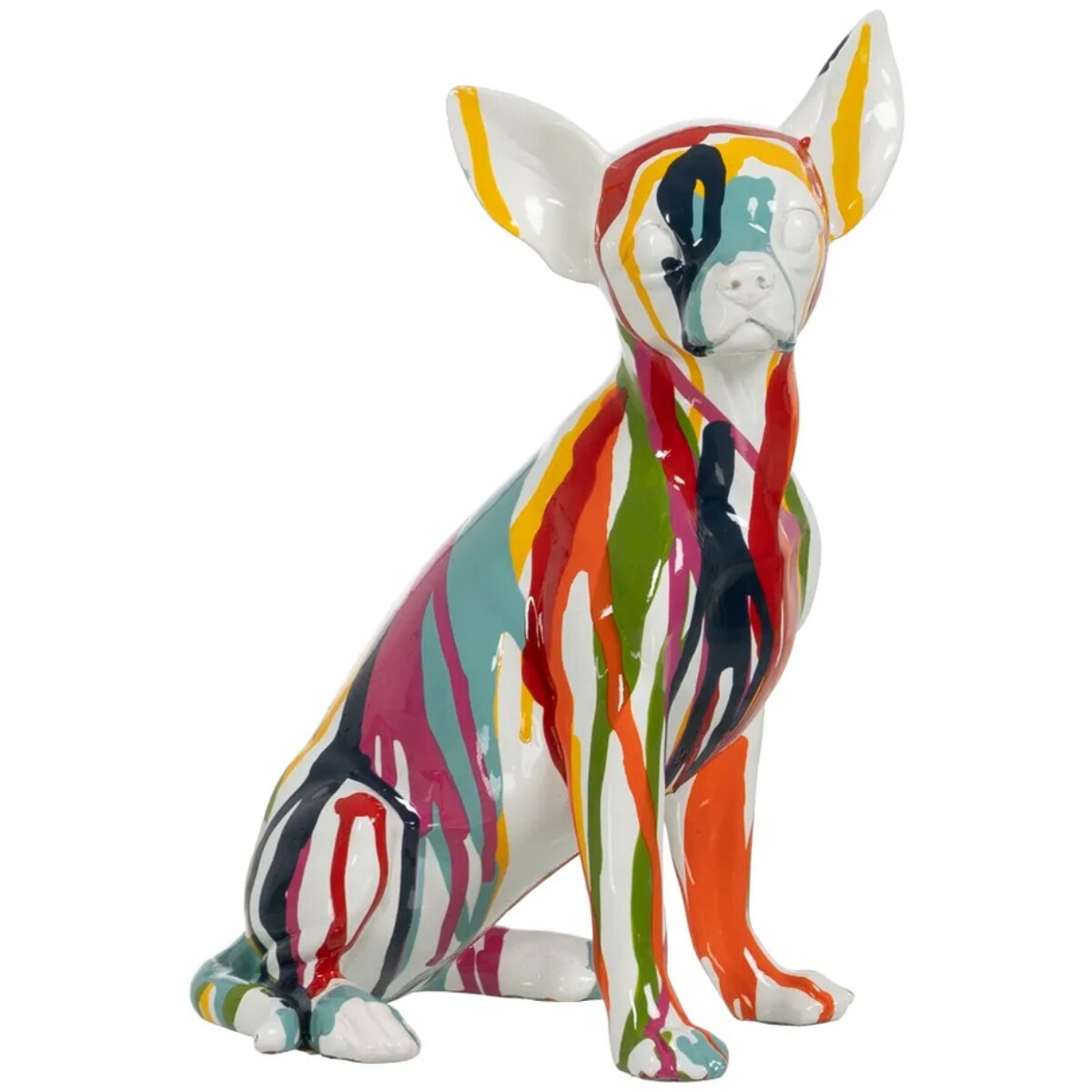 Maison & Déco Statuettes et figurines Ixia Chihuahua en résine multicolore 26 cm Multicolore