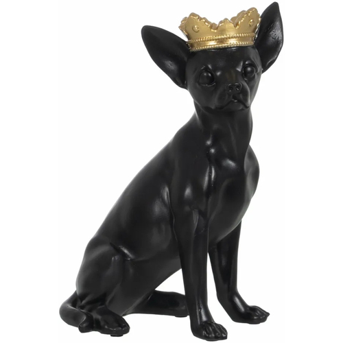 Maison & Déco Statuettes et figurines Ixia Chihuahua en résine noire 25 cm Noir