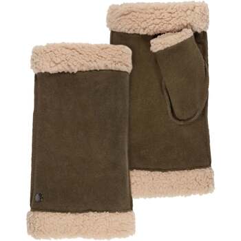 gants isotoner  mitaines cuir de chèvre velours - doublées imitation fourrure 