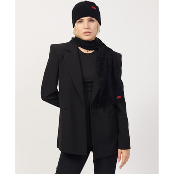 Accessoires textile Femme Echarpes / Etoles / Foulards BOSS Ensemble écharpe et bonnet  avec logo Noir