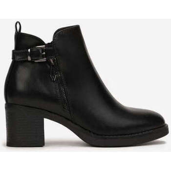Chaussures Femme Bottines Vera Collection Bottines femmes à talons carrée zippées,  Noir Noir