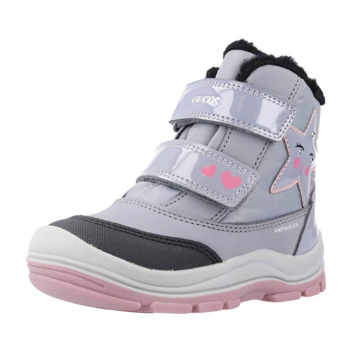 Chaussures Fille Bottes Geox B FLANFIL GIRL B ABX Gris