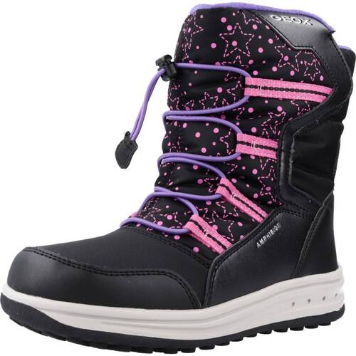 Chaussures Fille Bottes Geox J ROBY GIRL B ABX Noir