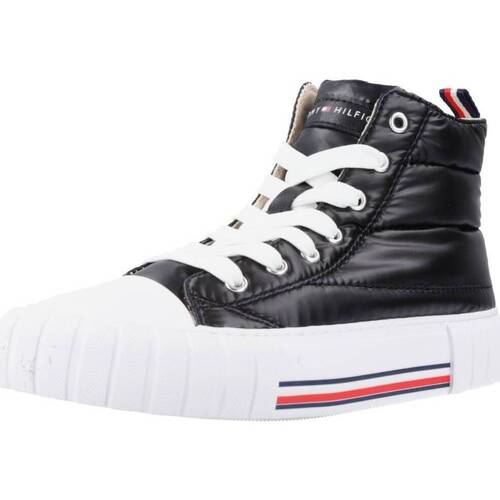 Chaussures Fille Baskets basses Tommy Hilfiger HIGH TOP LACE-UP SNEAKER Noir