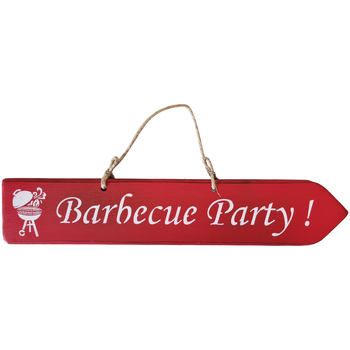Maison & Déco Tableaux / toiles Qualiart Plaque décorative en bois - Barbecue Party - rouge Rouge