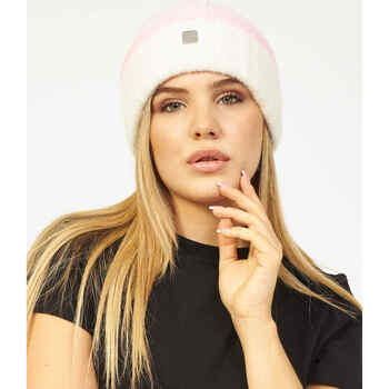 Accessoires textile Femme Chapeaux BOSS Bonnet  en laine mélangée color block avec logo Rose