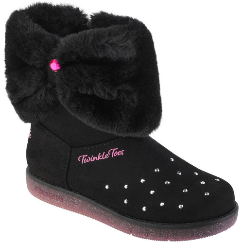 Chaussures Fille Boots Skechers Glitzy Glam - Cozy Cuddlers Noir