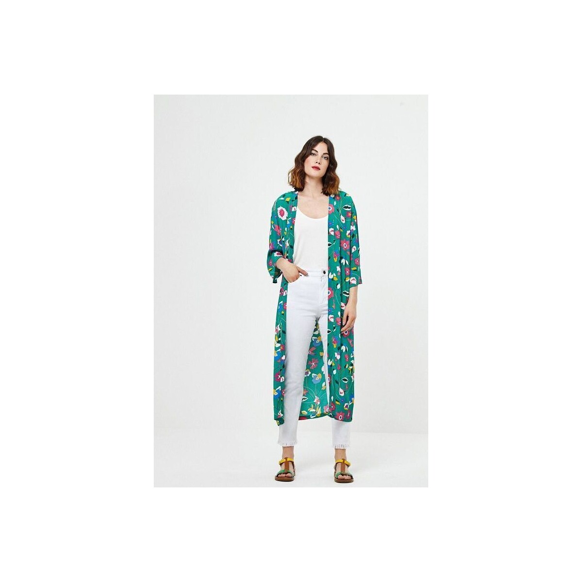 Vêtements Femme Robes Surkana Kimono Fiori Green 520JULY922 Vert