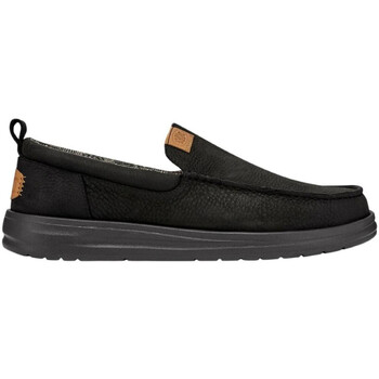 Chaussures Homme Walk In Pitas Hey Dude WALLY MOC LEATHER Noir
