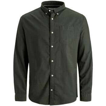 Vêtements Homme Chemises manches longues Jack & Jones 12190444 JJEXFORD-FOREST NIGHT Vert