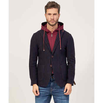 Vêtements Homme Vestes / Blazers Mulish Veste homme à fines rayures avec capuche Bordeaux
