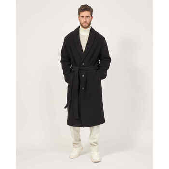 Vêtements Homme Manteaux BOSS Boss manteau coupe classique en laine mélangée Noir