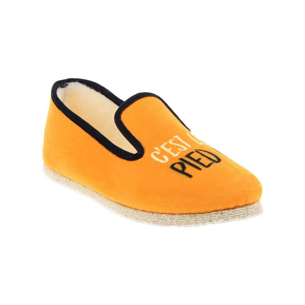 Chaussures Chaussons Chausse Mouton Charentaises MESSAGE_5A Orange