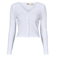 Vêtements Femme T-shirts manches longues Levi's MONICA LS WHITE  