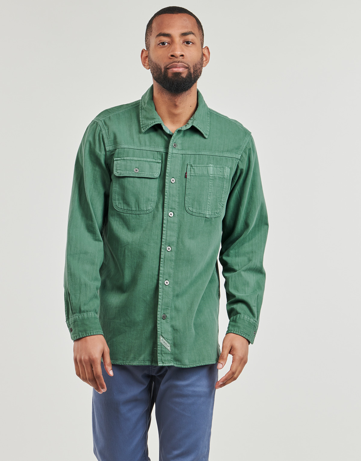 Vêtements Homme Chemises manches longues Levi's LS AUBURN WORKER Vert