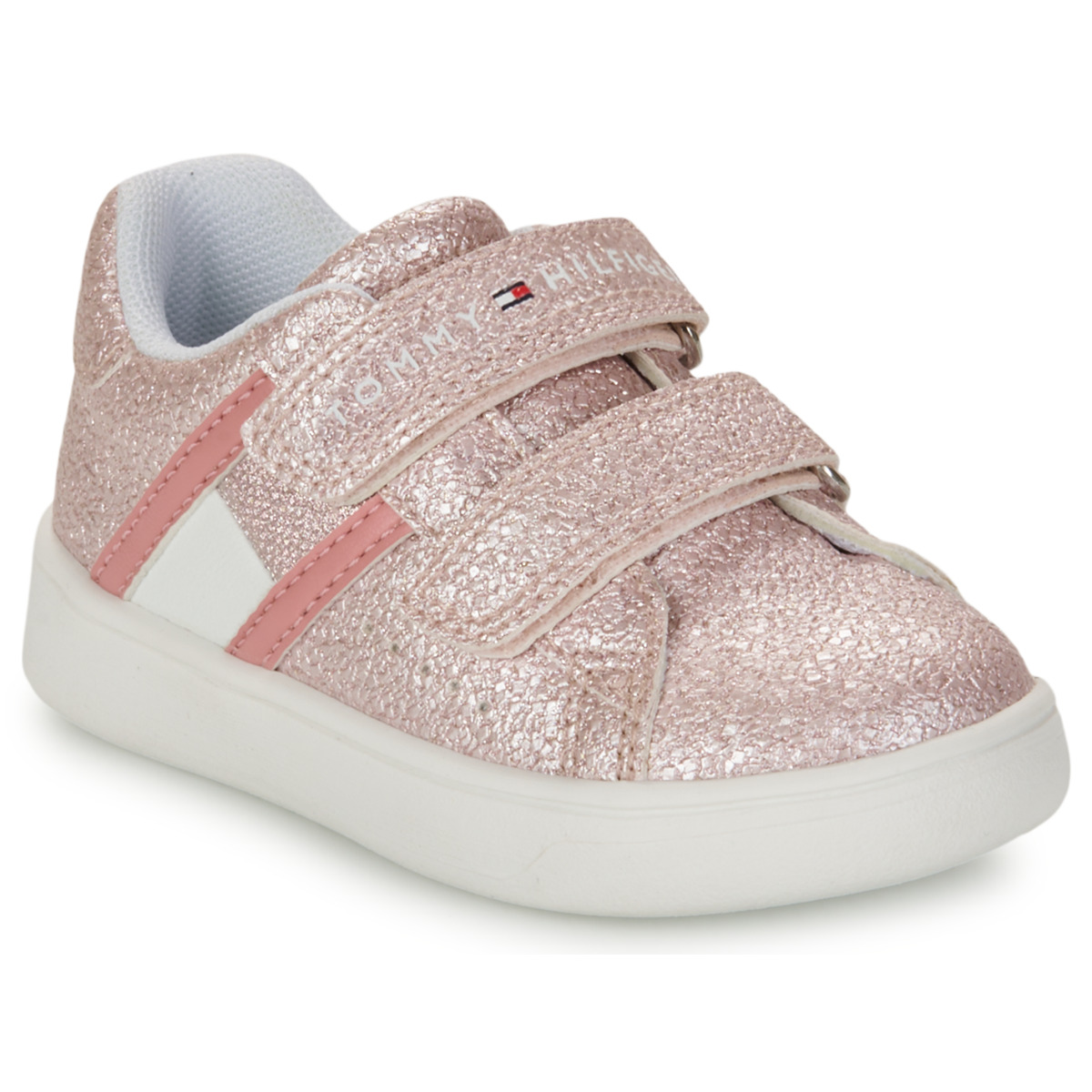 Chaussures Fille Handtasche TOMMY JEANS Tjw Item Gold Crossover AW0AW10664 0HS LOGAN Rose glitter