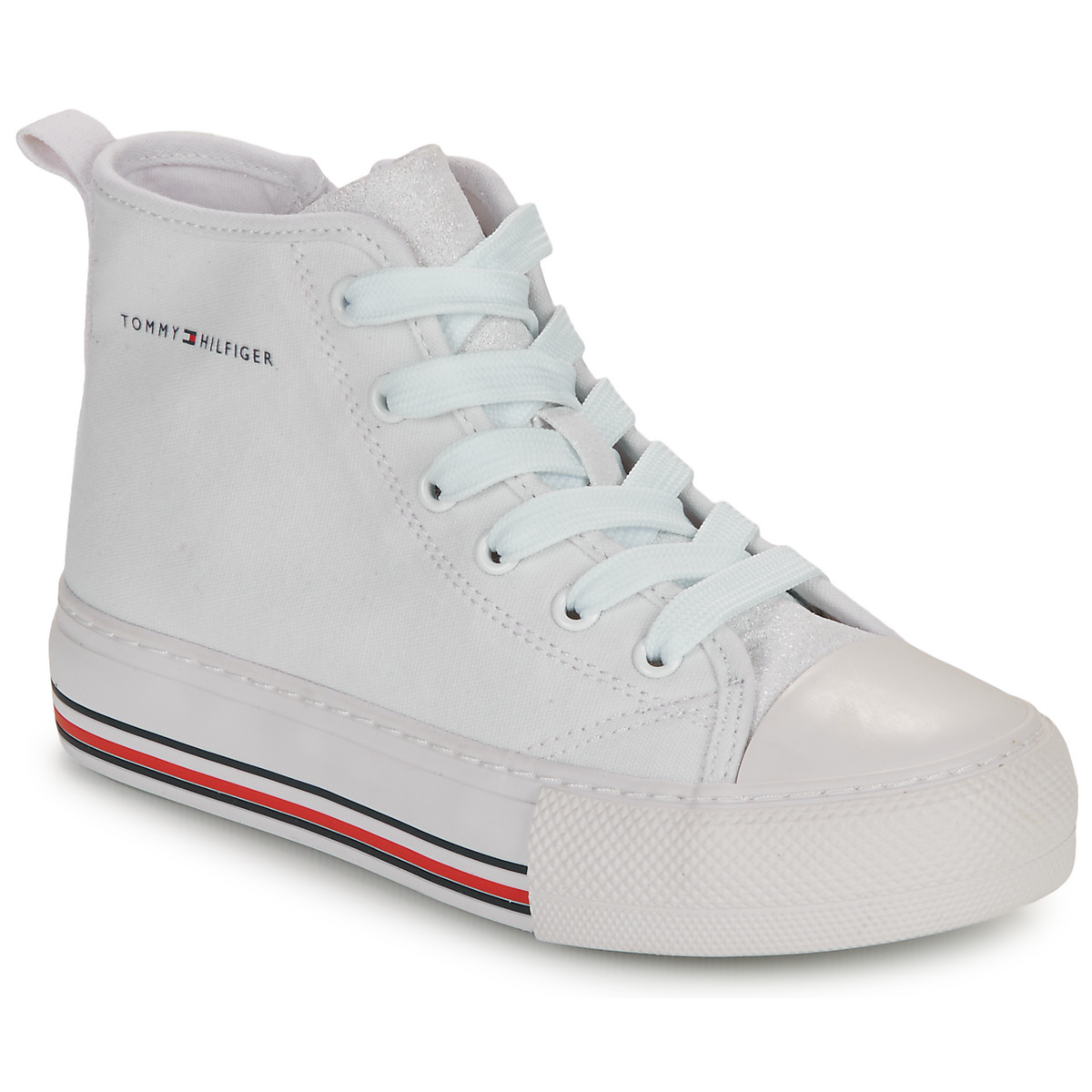Chaussures Fille Baskets montantes Skny Tommy Hilfiger BEVERLY Blanc