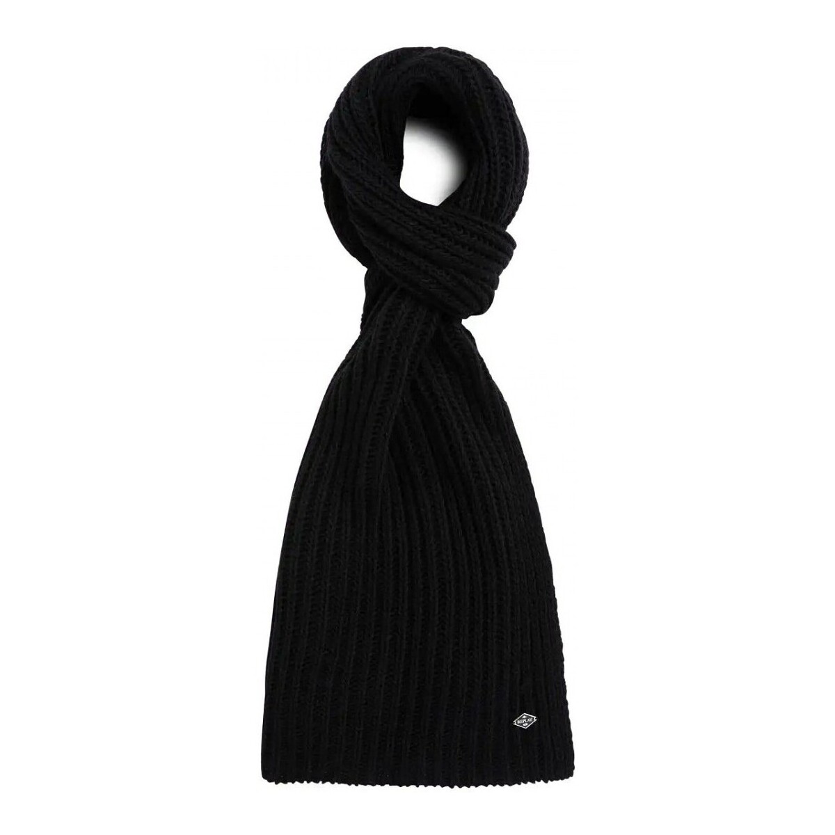 Accessoires textile Femme Echarpes / Etoles / Foulards Replay charpe noire en laine mlange Noir
