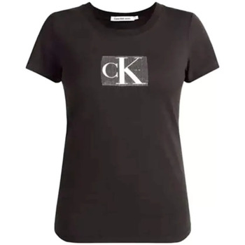 Vêtements Femme T-shirts manches courtes Calvin Klein Jeans Monogramme Noir