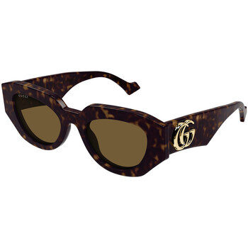 Montres & Bijoux Lunettes de soleil Gucci Occhiali da Sole  GG1421S 002 Marron