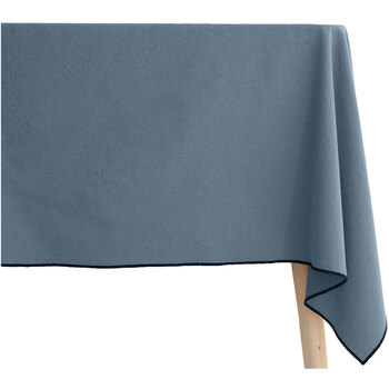 serviettes de table nappes, sets de table vent du sud  nappe en coton teint lavé -  bleu orage -  160 x 250 cm 
