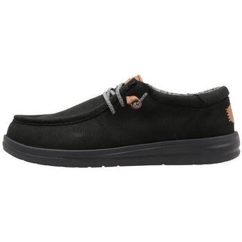 Chaussures Homme Chaussures bateau HEY DUDE WALLY GRIP CRAFT LEATHER Noir