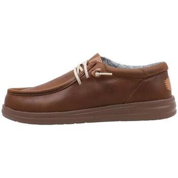 Chaussures Homme Chaussures bateau HEY DUDE WALLY GRIP CRAFT LEATHER Marron