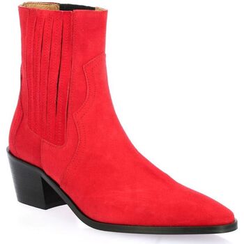 Chaussures Femme Boots Twofold Pao Boots Twofold cuir velours Rouge