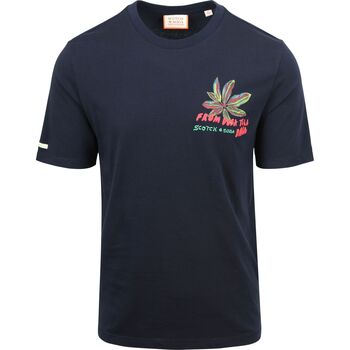 Vêtements Homme T-shirts manches courtes Scotch & Soda Scotch & Soda T-Shirt Impression Marine Bleu