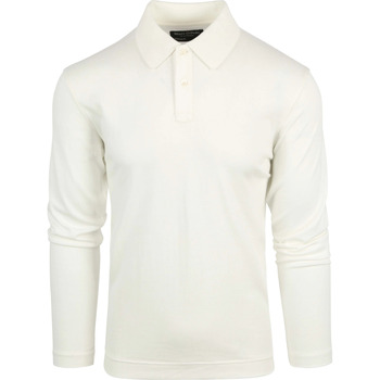 Vêtements Homme Polos manches longues Marc O'Polo Poloshirt  Knitted Blanche Beige