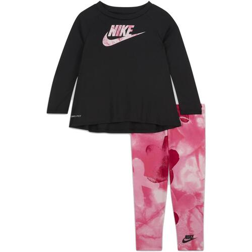Vêtements Fille T-shirts manches longues Nike delivering Sci-dye dri-fit legging set Rose