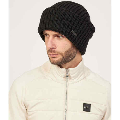 Recevez une réduction de Chapeaux BOSS Bonnet tricoté  à texture épaisse Noir