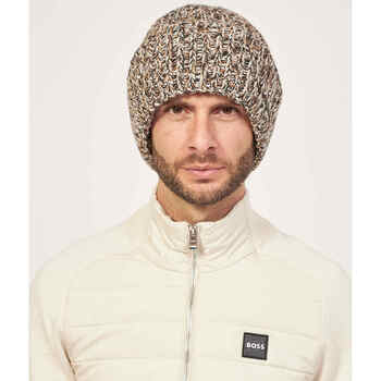 Accessoires textile Homme Chapeaux BOSS Bonnet tricoté  à texture épaisse Beige
