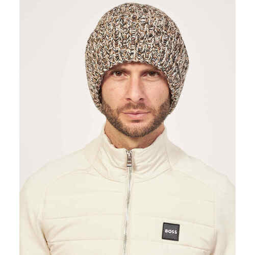 La mode responsable Chapeaux BOSS Bonnet tricoté  à texture épaisse Beige