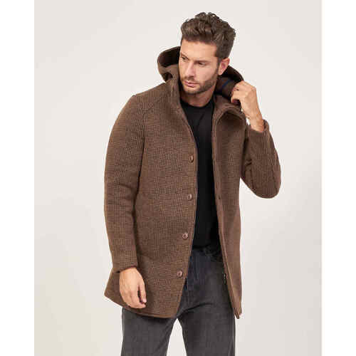 Vêtements Homme Manteaux Mulish Manteau  avec capuche et fermeture boutonnée Marron