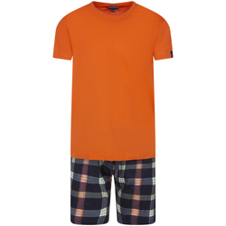 Vêtements Homme Pyjamas / Chemises de nuit Arthur Pyjama court coton tartan Orange