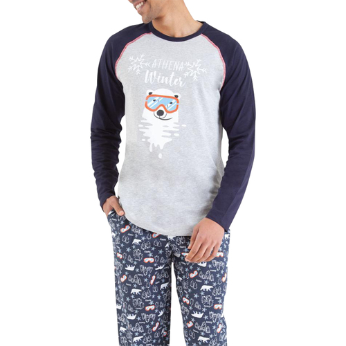 Vêtements Homme Pyjamas / Chemises de nuit Athena Pyjama en coton Gris