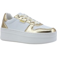 Chaussures Femme Bottes Guess Sneaker Basket Ox Donna White Gold FL8LFELEA12 Blanc