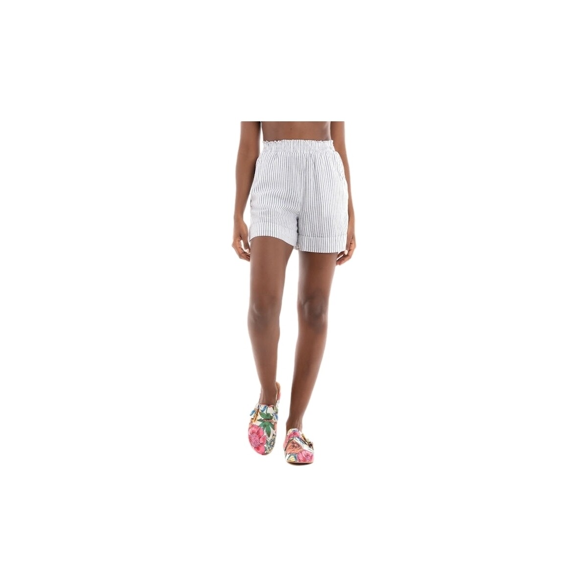 Vêtements Femme Shorts / Bermudas Only Shorts Linette Linen - White/Night Sky Blanc